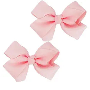 3 Inch Grosgrain Bow for Little Girls- Set of 2, Light Pink