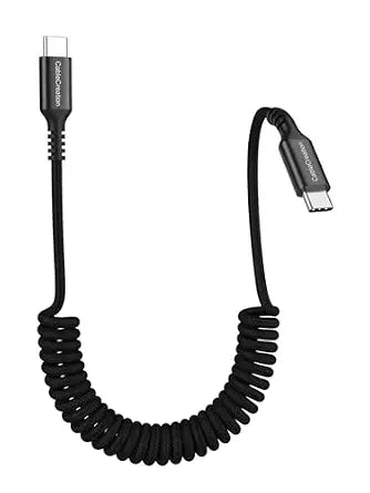 CableCreation Coiled USB C to USB C Cable 2Pack, Charger Cable for CarPlay