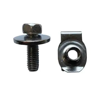 M10-1.5x30mm Stainless Steel Hex Head Sems Body Bolts & U-nut Clips 15Sets(15+15Pcs)