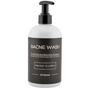 Bacne Wash: All Natural Back Acne Cleanser with Charcoal, Jojoba Oil, Tea Tree Oil, Neem Oil, Aloe Vera, Colloidal Oatmeal, and Vitamin E - Body Acne Wash for All Skin Types