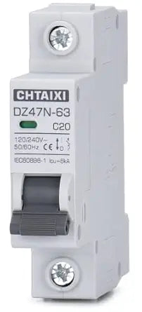 AC Miniature Circuit Breaker, 20 Amp 120V/240V 1 Pole