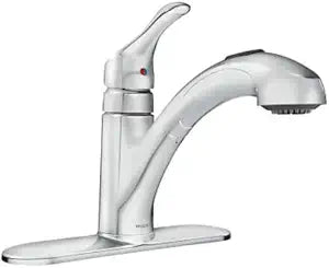 Moen CA87316C Chrome RenzoTM One Handle Low Arc Pullout Kitchen Faucet