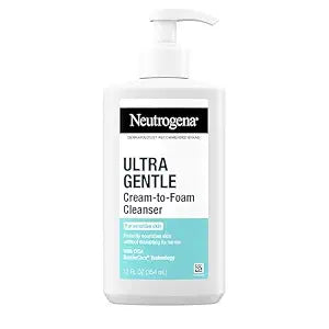 Neutrogena Ultra Gentle Cream to Foaming Face Wash, 12 fl oz