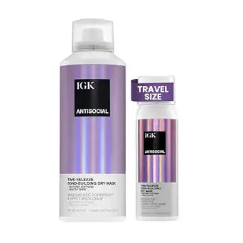 IGK Antisocial Dry Hair Mask, Overnight Bond Repair for Damaged Hair