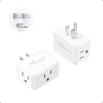 Multi Plug Wall Outlet Extender 2 Pack, Small 3-Way Outlet Splitter