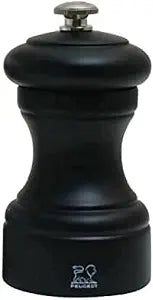 Manual pepper mill, beech wood, matte black finish, 10 cm