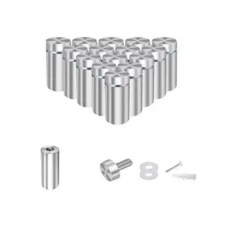 1/2 x 1 1/5 Inch Screw Standoffs Wall Mount Sign Standoff Hardware, 16 Pack