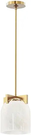 Maxim Lighting Scoop 1-Light Flush Mount | Natural Aged Brass Steel Finish | Marble Glass Shade | Modern Indoor Light Fixture | Ideal for Bedrooms, Hallways & Entryways | Dimmable | 21230MRNAB