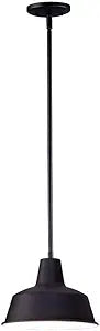 Maxim Lighting Pier 1-Light Pendant Light | Black Steel Finish | Transitional Indoor Light Fixture | Ideal for Kitchen Islands & Dining Rooms | Dimmable | Home Decor Ceiling Fixture | 35017BK