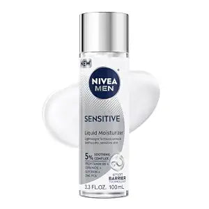 NIVEA MEN Sensitive Liquid Face Moisturizer for Men, 3.3 Fl Oz