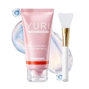 tebazoew YURI Collagen Mask, YURI Collagen Night Wrapping Mask, Glass Skin Peel Off Face Mask, Elasticity & Hydration Care, Restored Balance & Ongoing Renewal, All Skin Types Skincare (2.53 fl.oz)