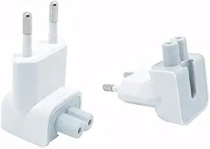 VizGiz 2 Pack US to Europe Plug Converter Travel Charger Adapter Wall Outlet EU European Connector Duck Head for MacBook Mac Pro MBA Retina MagSafe Apple Phone Pad Tablet Mini Air Power Brick