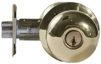 MK Series Bright Brass Entrance/Office Cylindrical Lockset with Tudor TA Knob (Pack of 1)