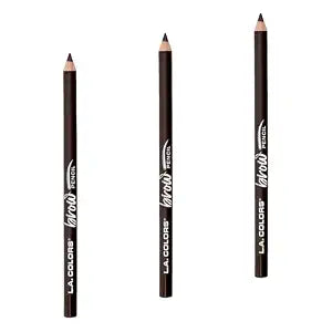 L.A. COLORS On Point Brow Pencil, Dark Brown CBP396 (Pack of 3)