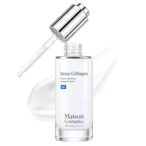 Maison Cosmetics Deep Collagen Serum, Korean Collagen Face Serum for Mature Skin, Hydrating & Firming Facial Serum for Smooth, Plump-Looking Skin, Daily Anti-Aging Skincare, 1.01 Fl Oz / 30 Ml