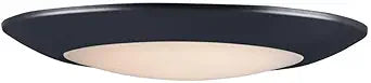 Maxim Lighting Diverse 11" 1-Light Flush Mount | Black Finish | Polycarbonate Shade | Transitional Flush Mount | Ideal for Bedrooms, Hallways & Entryways | Dimmable Wet Rated | 57932WTBK