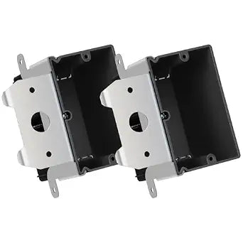 Outlet/Switch Adjustable Black BoxETL Listed, 1-Gang Electrical Outlet Box, PVC Plastic Adjustable Junction Black Box 21 Cubic Inch, Can Work with Outlets, Dimmers (2 Pack)