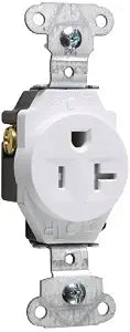 Legrand Pass & Seymour TR5351WCC8 20 Amp Tamper Resistant Construction Specification Grade Single Receptacle Outlet, Back and Side Wire, White (1 Count)