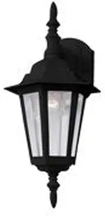 Maxim Lighting Builder Cast 1-Light Outdoor Wall Light | Black Aluminum Finish | Transitional Outdoor Light Fixture | Ideal for Porches, Patios & Garages | Dimmable Wet Rated | 3002CLBK