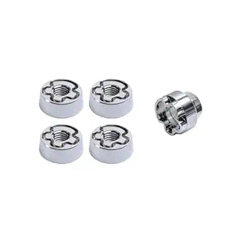 M8 304 Stainless Steel Hidden Type Anti-Theft Locking Nuts P1.25 Security Hardware Kit for Mountain Bike Awning Car Accessories for Styling Light Bar Safety,(4 Lock+ 1 Key)