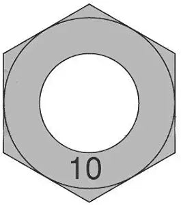 M30-3.50 Finished Hex Nuts/Metric Class 10 Steel/Plain Finish DIN 934 (Quantity: 15)