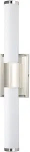 Maxim Lighting Optic 24" 2-Light Bath Vanity Light | Satin Nickel Aluminum Finish | White Glass Shade | Transitional Indoor Light Fixture | Ideal for Bathrooms & Powder Rooms | 52115WTSN