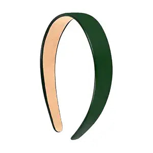 Motique Accessories 1 Inch Vegan Leather Headband, Hunter Green