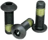 Nylon Patch Socket Button Head Cap Screw, 6-32 x 1/2", Alloy Steel, Black Oxide, Hex Socket (Quantity: 100) Coarse Thread, #6 Hexagonal Allen Bolt, Length: 1/2 inch, Full Thread