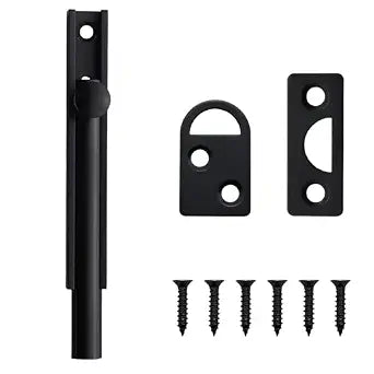 4 Inch Brushed Black Solid Brass Surface Bolt