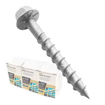 Connector Screws, #9 x 1-1/2" Heavy-Duty Joist Hanger Screws, 1/4" Hex Head with 0.370"-Dia, Replace 9112R500 10D Nails, Prem-Galvanized, Corrosion-Resistant and Wear-Resistant. (300)