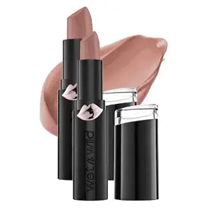 wet n wild Mega Last Matte Lip Color, Semi Matte Hyaluronic Acid Infused, Long Lasting Full Coverage for a Nourishing Pout, Cruelty-Free & Vegan - Skin-ny Dipping, (Pack of 2)
