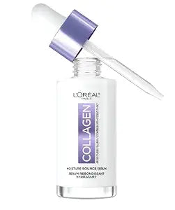 L'Oreal Paris Collagen Moisture Filler Moisture Bounce Face Serum, Glow Serum with Collagen, Glycerin, and Squalane for Bouncy, Radiant, Hydrated Skin, Includes Sample