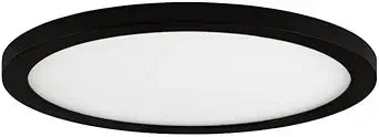 Maxim Lighting Wafer 9" Surface Mount | Black Finish | White Polycarbote Shade | Transitional Surface Mount | Ideal for Bedrooms, Hallways & Entryways | Dimmable Wet Rated | 58714WTBK
