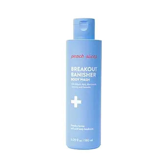 Peach Slices - Breakout Banisher Body Wash (6.09 oz) - 1% Salicylic Acid & Glycolic Acid - Clear & Prevent Body Breakouts - Niacinamide & Cucumber - Vegan, Cruelty Free, Korean Skin Care & Beauty