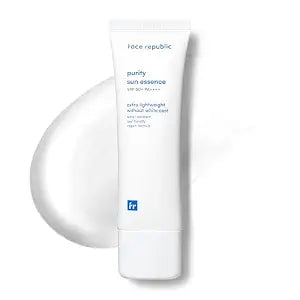 Face Republic Purity Sun Essence 50ml 1.69fl.oz. | SPF50+ Broad Spectrum UV Protection | No White Cast | Water Resistant | Vegan Certified, Reef Safe, Cruelty Free | Non-greasy | Korean Skin Care