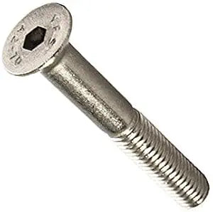 Socket Flat Countersunk Head Cap Screw, M6-1.0 x 70mm, Stainless Steel A4-70, Hex Socket (Quantity: 100) Coarse Thread, M6 Hexagonal Allen Bolt, Length: 70mm, Partial Thread
