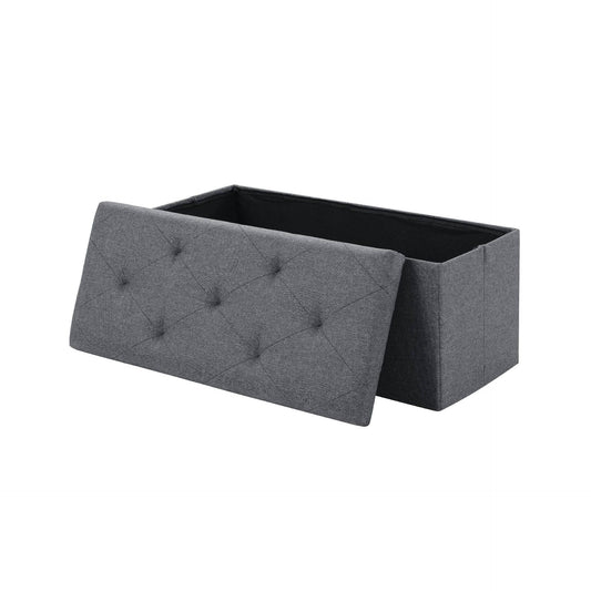 35''W Folding Storage Ottoman, Foot Rest Stool with Hidden Compartment, End of Bed Storage Bench