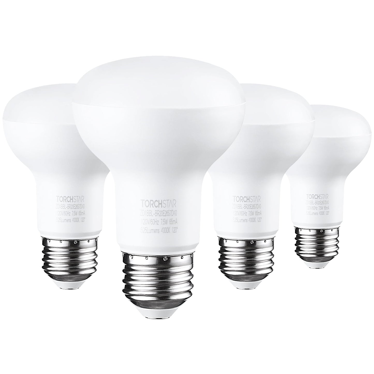 4 Pack 7.5W LED Lights BR20 R20 Dimmable LED Light Bulbs, Flood Light Bulb Indoor, 4000K Cool White