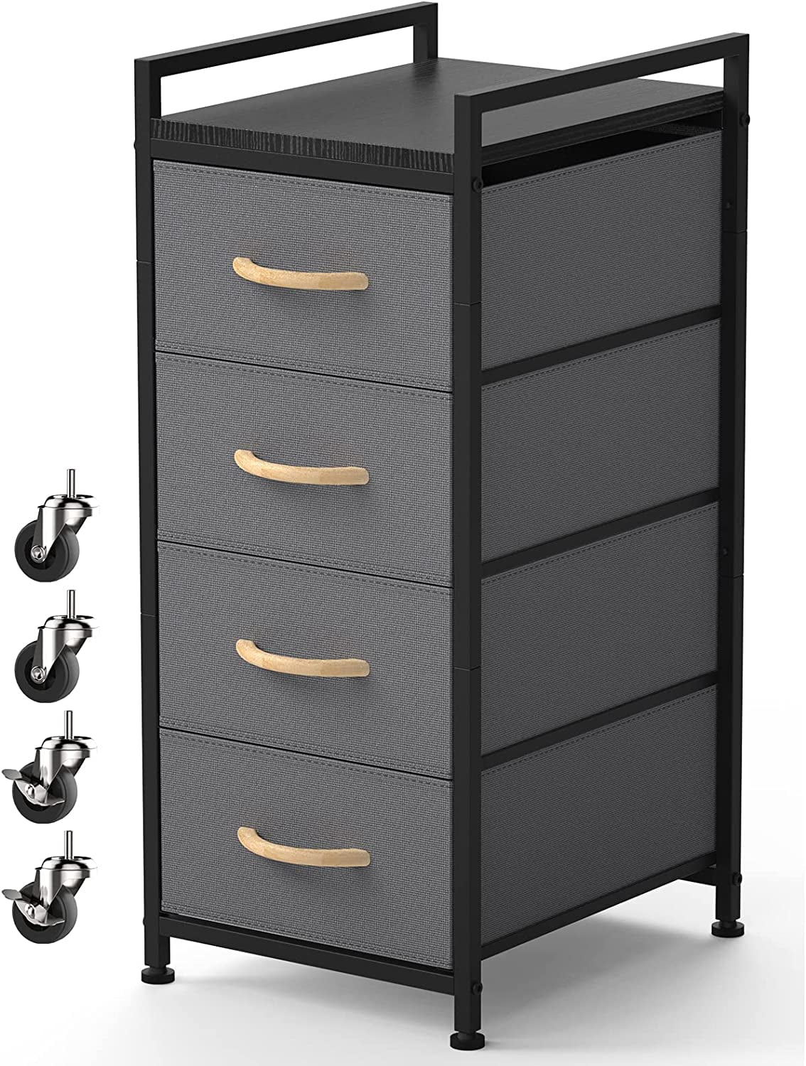 Oumilen Adult 4 Tier Drawer Closet Organizer Tower Clothing Storage Drawers, Black