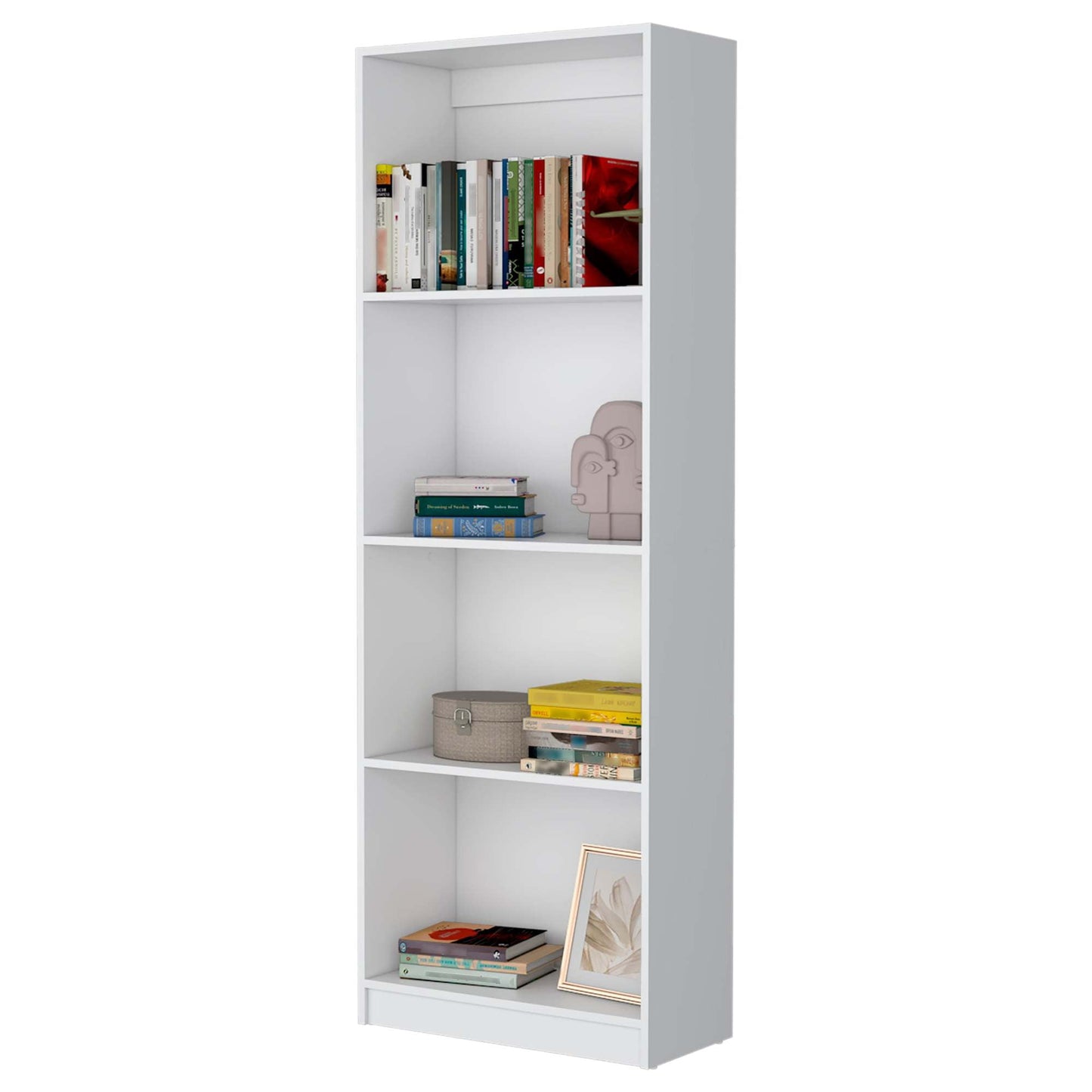 4-Tier Tall Bookcases 71.1" Freestanding Storage Living Shelves Bookcase
