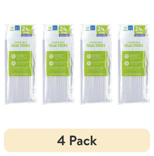 (4 pack) AdTech Crystal Clear Mini Size Multi Temp All Purpose Glue Sticks, 15 Sticks