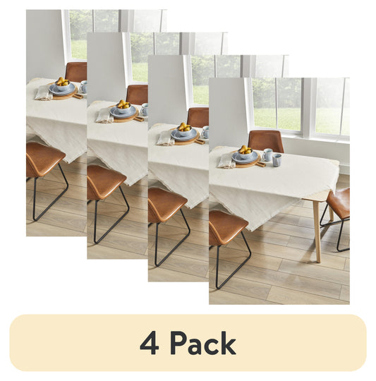 (4 pack) Better Homes & Gardens Beige Fringe Table Cloth Throw - 50"x50"