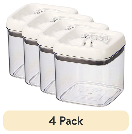 (4 pack) Better Homes & Gardens Canister - 4.5 Cup Flip-TiteÂ® Square Food Storage Container, Designed to Help with Pantry Organization and Food Storage
