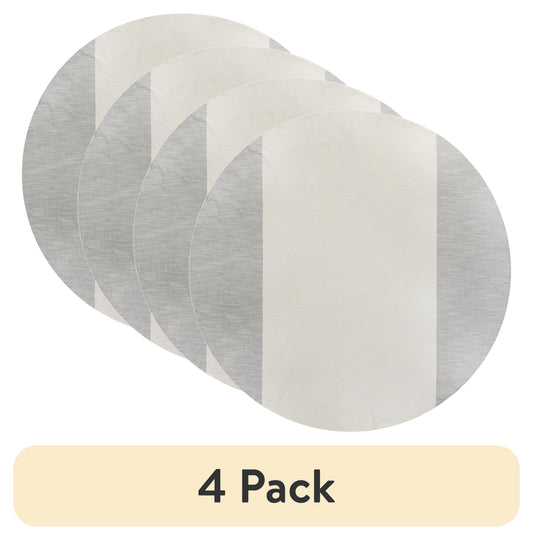 Better Homes & Gardens Jett Stripe Cotton Tablecloth 70" Round, Vanilla Dream & Grey Stone