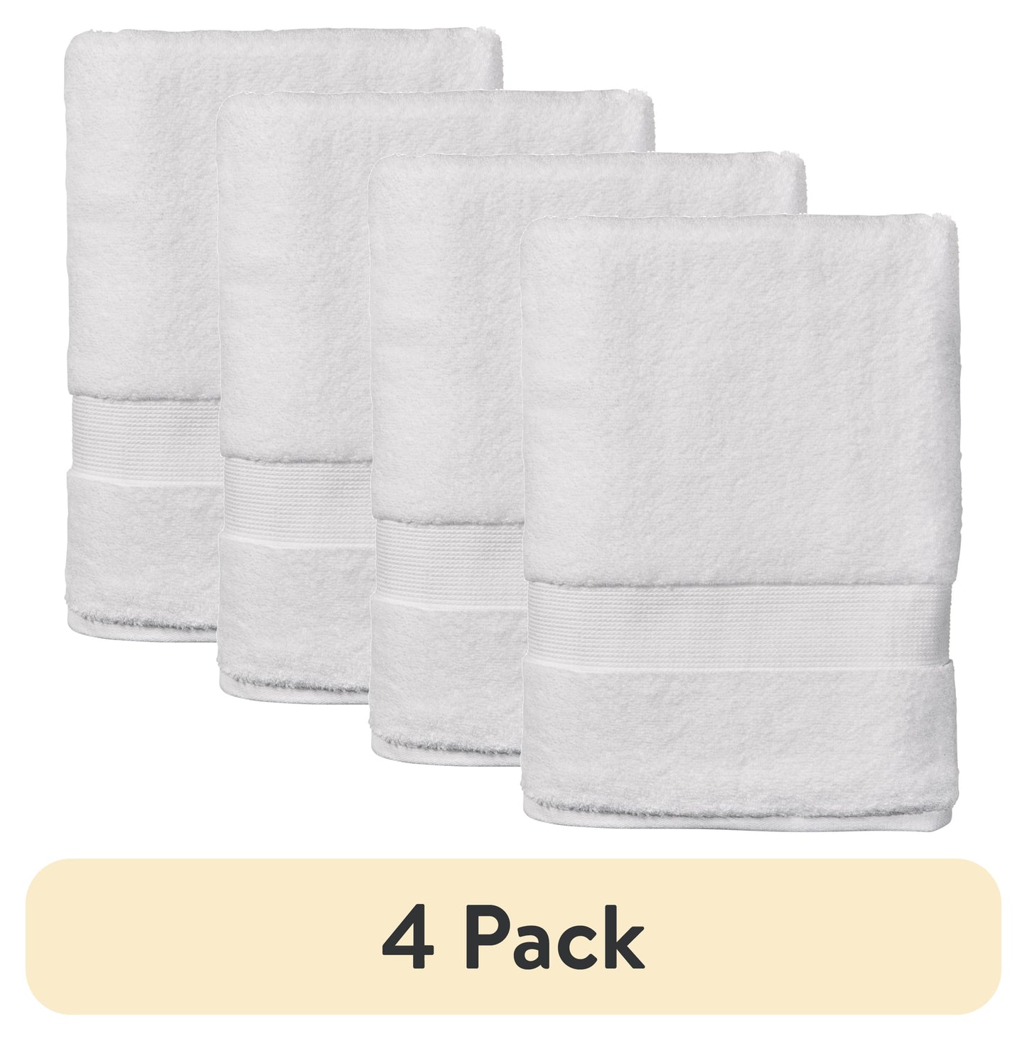 (4 pack) Better Homes & Gardens Signature Soft Solid Cotton Bath Towel, Blue Admiral