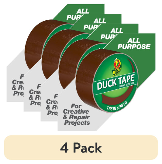 (4 pack) Cinta Adhesiva Tipo Ducto Duck Tape Brand, 1.88 in. x 20 yd., MarrÃ³n