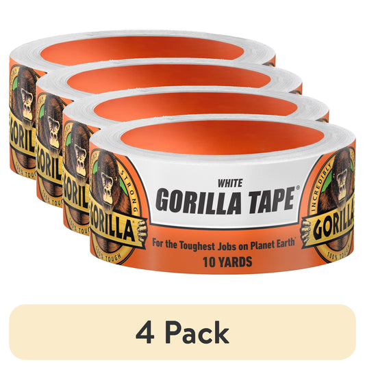 (4 pack) Gorilla Glue White Tape, 10 yd Roll