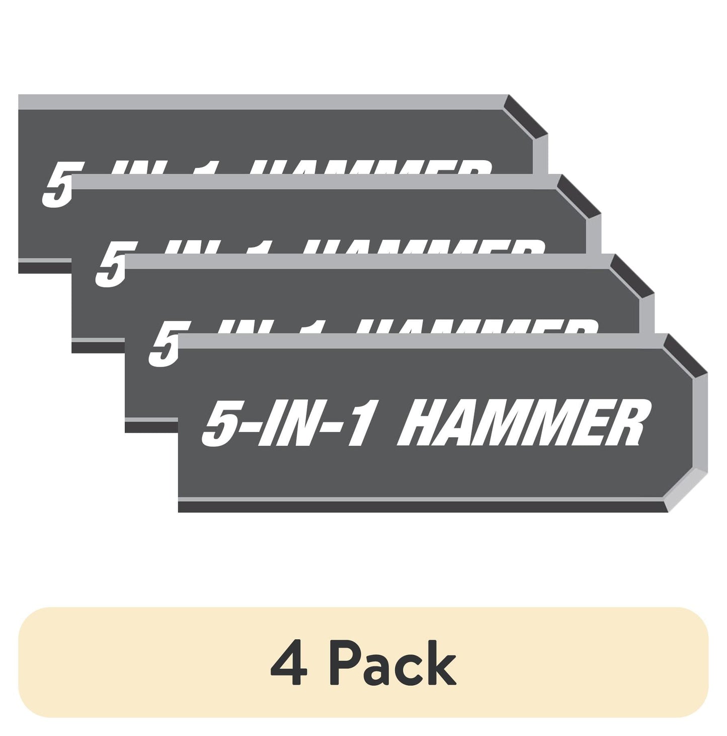 (4 pack) Hyper Tough 5-in-1 Hammer & Screwdriver Set