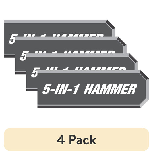 (4 pack) Hyper Tough 5-in-1 Hammer & Screwdriver Set