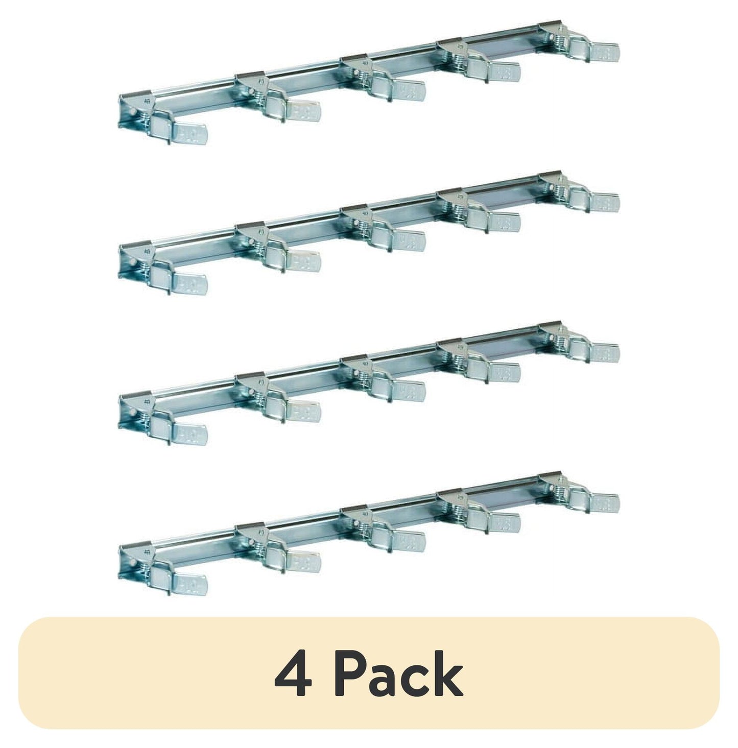 (4 pack) Hyper Tough Wall Mounted Adjustable Steel Spring Grip Hook Tool Organizer